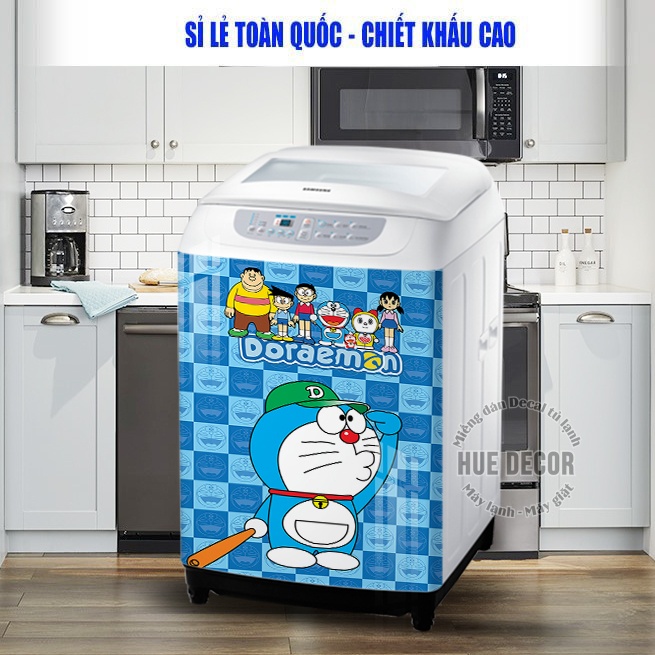 Decal dán tủ lạnh doraemon chống nước siêu bền