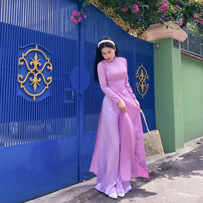 Áo Dài Truyền Thống , Áo Dài Nhã Tím Nhạt
