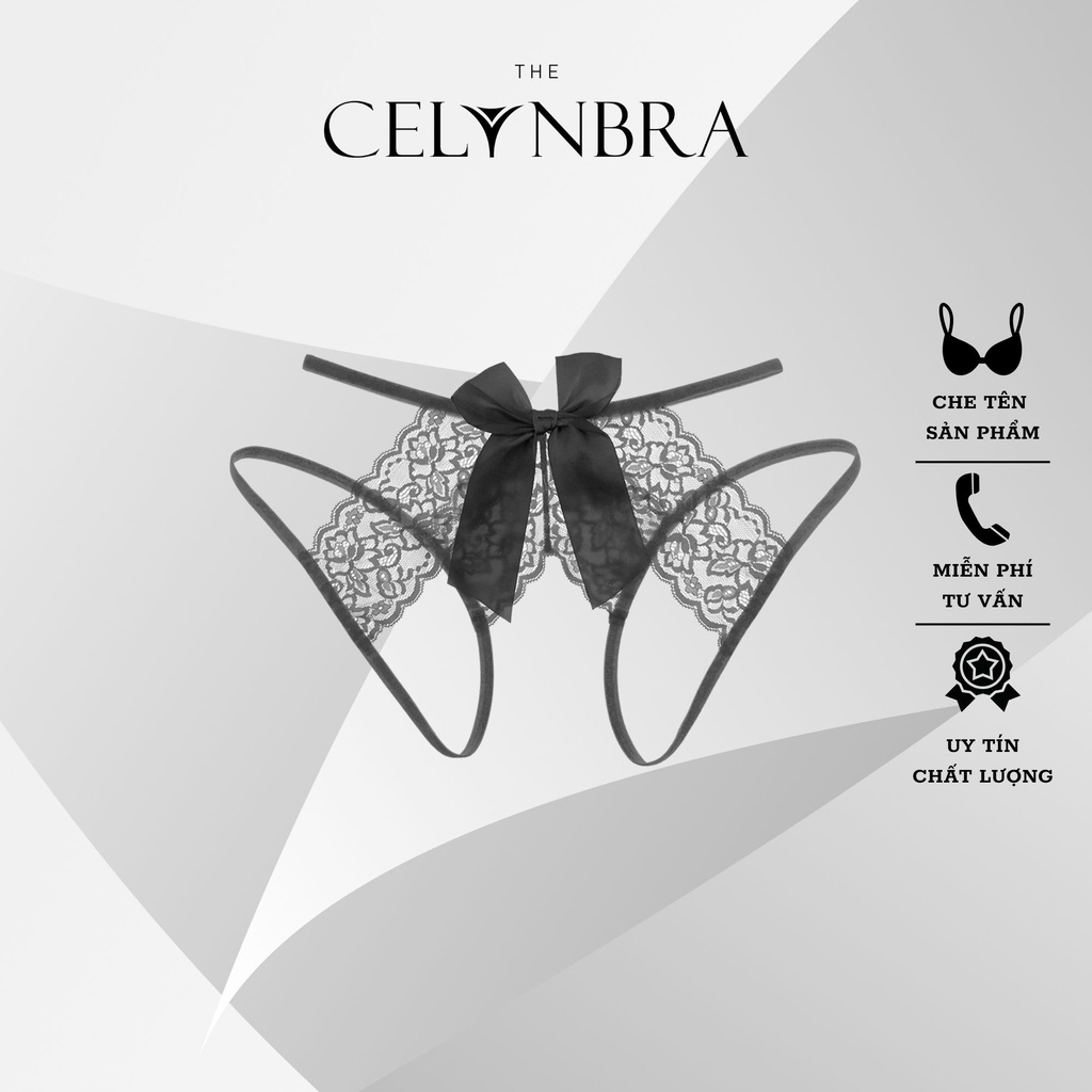 Quần lót họa tiết ren nơ không đáy gợi cảm sexy mềm mại thoải mái THE CELYNBRA - QL56
