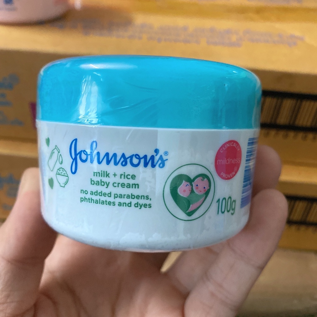 Kem dưỡng da Johnson's Baby Cream 100g giữ ẩm tăng cường milk and rice 2X MART