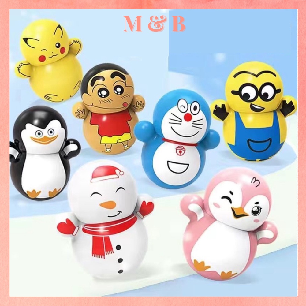 Lật đật mini, đồ chơi lật đật mini cho bé cute dễ thương kiểu dáng Squid game Doremon Pikachu Phi hành gia đáng yêu
