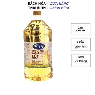 Dầu Gạo Lứt Nguyên Chất Simply can 2l