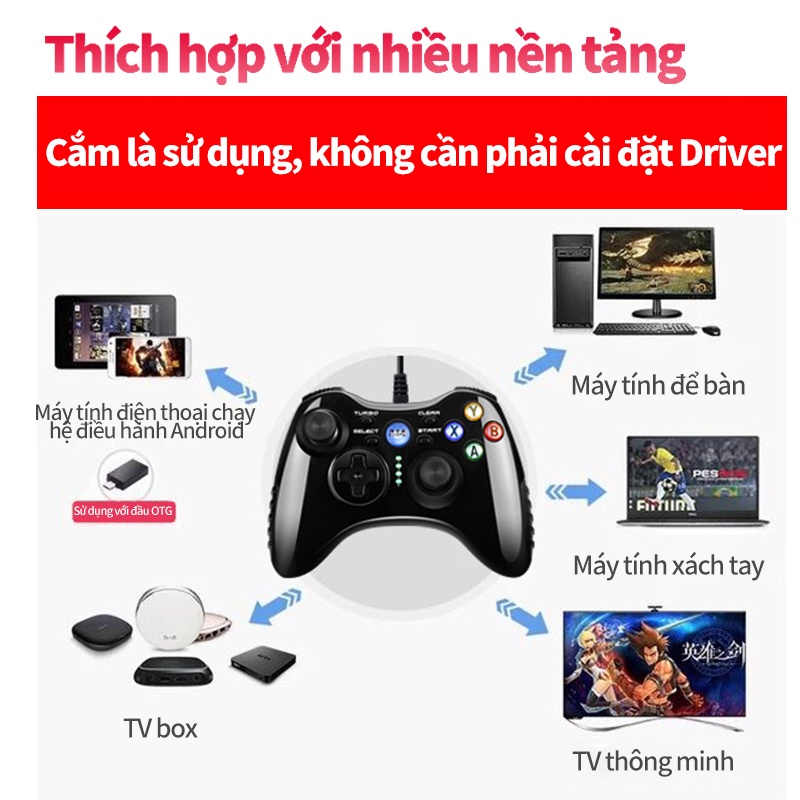 Tay cầm chơi game thông minh nhanh không có độ trễ tương thích với bốn nền tảng máy tính TV home lớn Tay cầm PS3 -dc4899