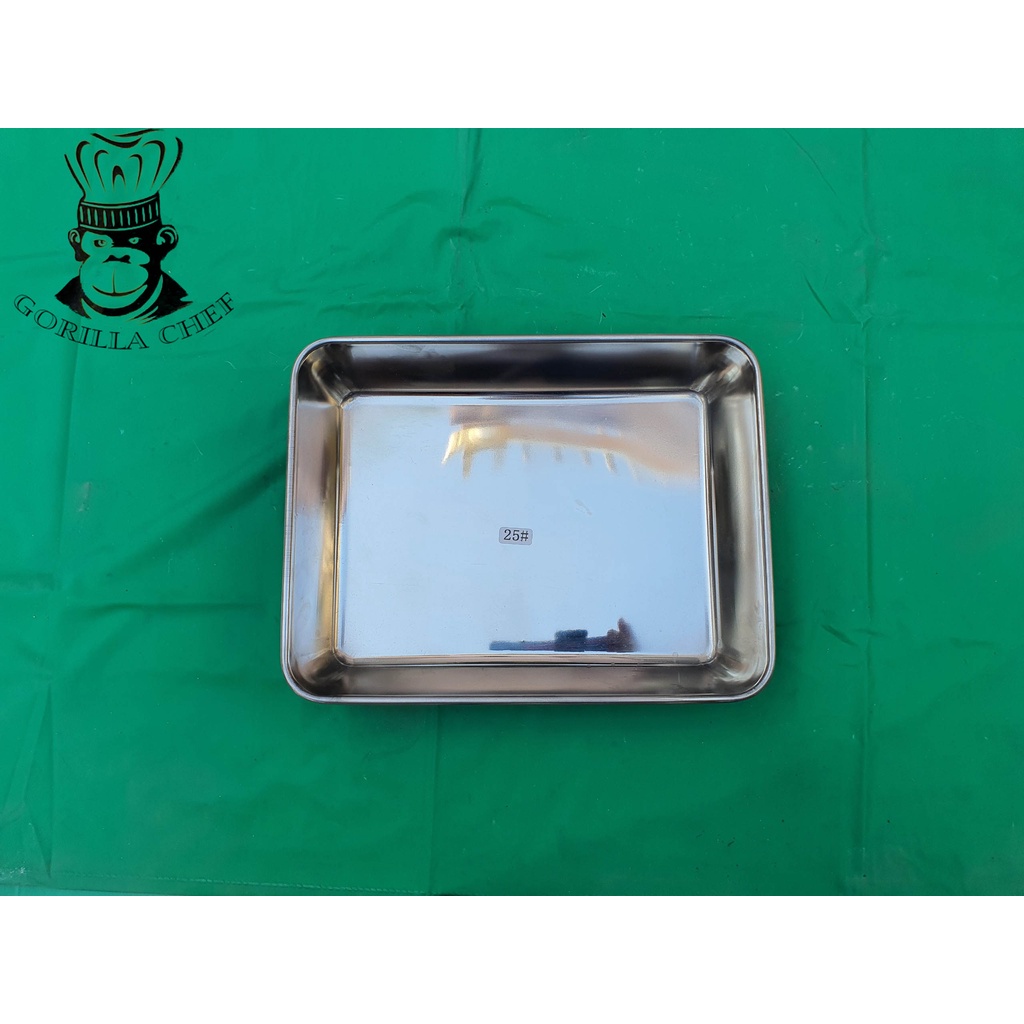 Khay vuông inox dày GORILLA CHEF làm bánh và đựng đồ ăn (nhiều kích thước)