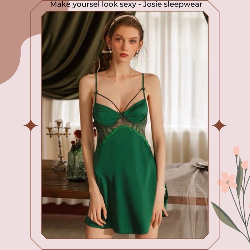 Váy Ngủ Sexy Lụa 2 Dây, Đầm Mặc Nhà Gợi Cảm Nâng Ngực