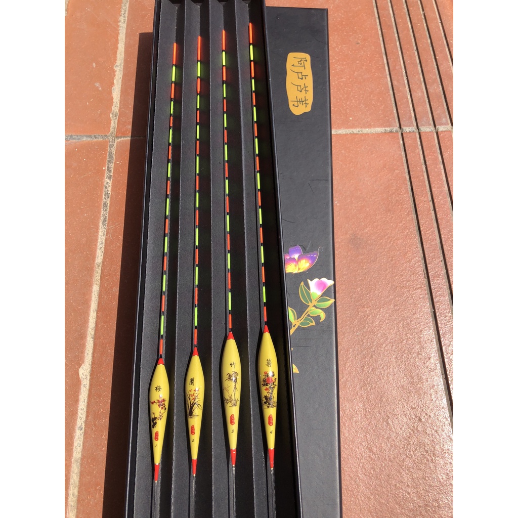 Combo Hộp 4 quả phao câu đơn câu đài dùng để câu rô, diếc, chép các loại