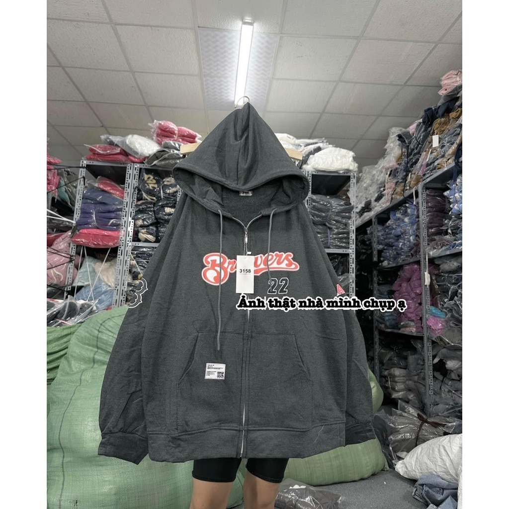 Áo hoodie zip in BREW22 chất liệu nỉ cao cấp