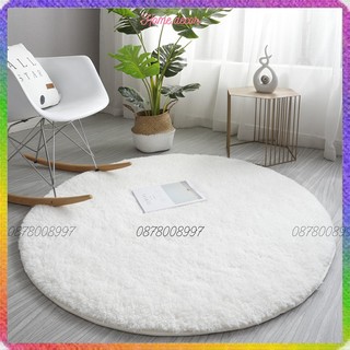 Thảm trải sàn tròn lông |Cừu| màu trắng size 80cm,1m,1m2,1m6