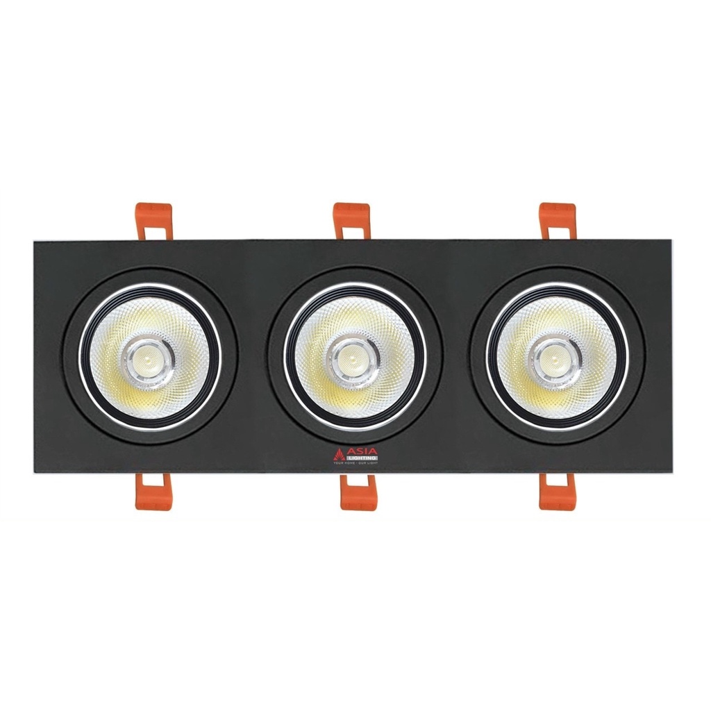 Đèn âm trần vuông mặt đen ASIA điều chỉnh góc10W,20W,30W