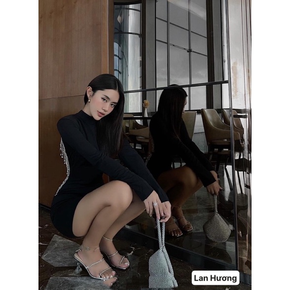 Đầm đi tiệc hở lưng đính đá