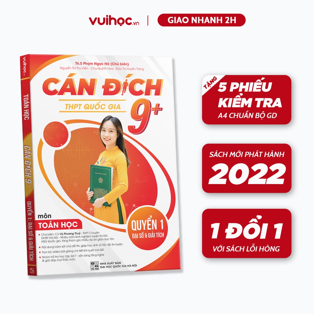 Sách Ôn Thi Thpt Quốc Gia Cán Đích 9+ Môn Toán 2023, Luyện Thi Thpt-qg Tóa Đại Số và Giải Tích Vuihoc.vn