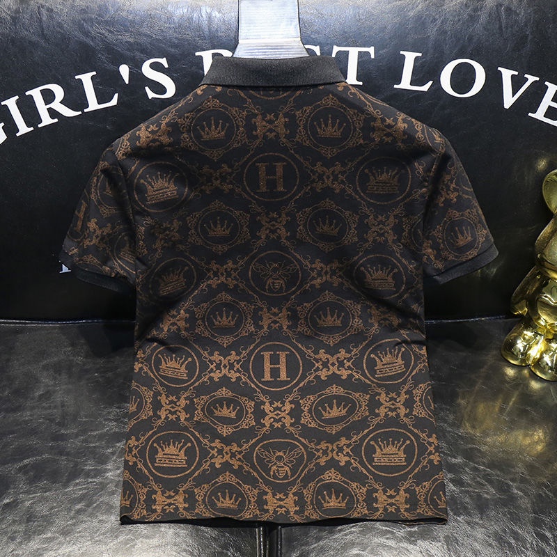 Áo Thun Polo Tay Ngắn Có Cổ Dáng Ôm In Họa Tiết Tinh Tế Thời Trang Mùa Hè Hàng Mới Dành Cho Bạn Nam 2022