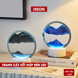 Tranh cát chuyển động 3D đèn LED cảm biến đổi màu, tranh cát lún sáng tạo