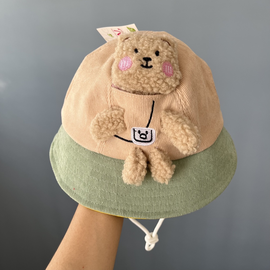 Mũ tai bèo họa tiết Gấu Xù phong cách Hàn Quốc thời trang dễ thương cho bé