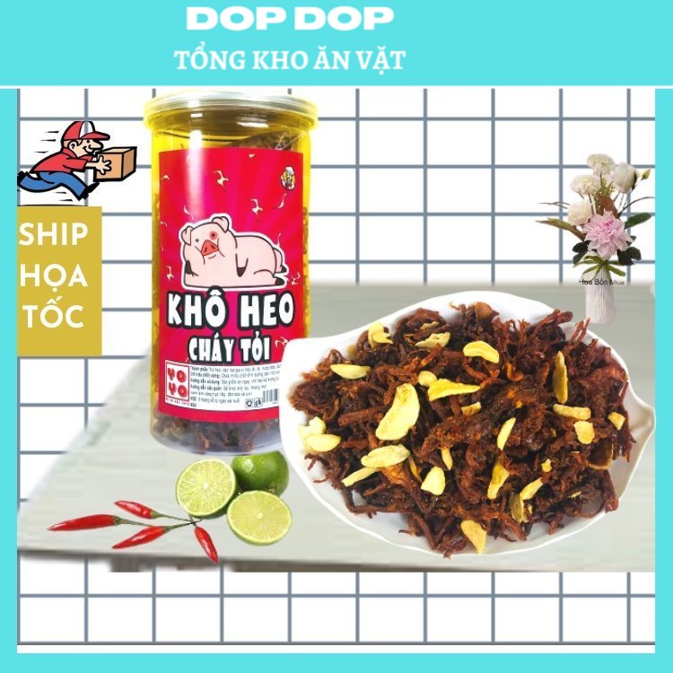Khô heo cháy tỏi hàng loại 1 hũ 300g ,cực ngon ,đồ ăn vặt hà nội,thực phẩm DOP DOP thơm ngon đậm vị