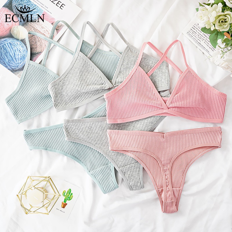 Set đồ lót ECMLN 2 mảnh gồm áo ngực + quần lót thời trang quyến rũ cho nữ