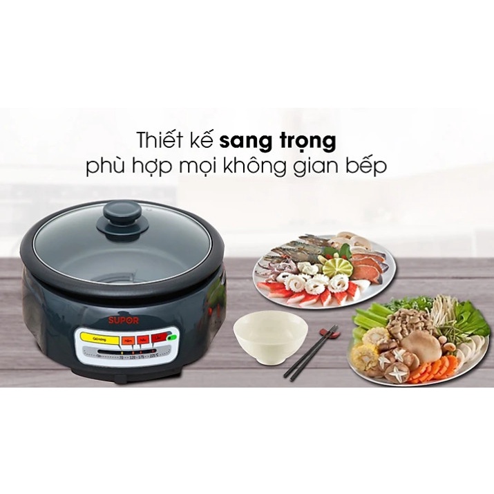 Nồi Lẩu Điện Chống Dính Supor HFK26EVN_130.Lòng Nồi Có Thể Tháo Dời