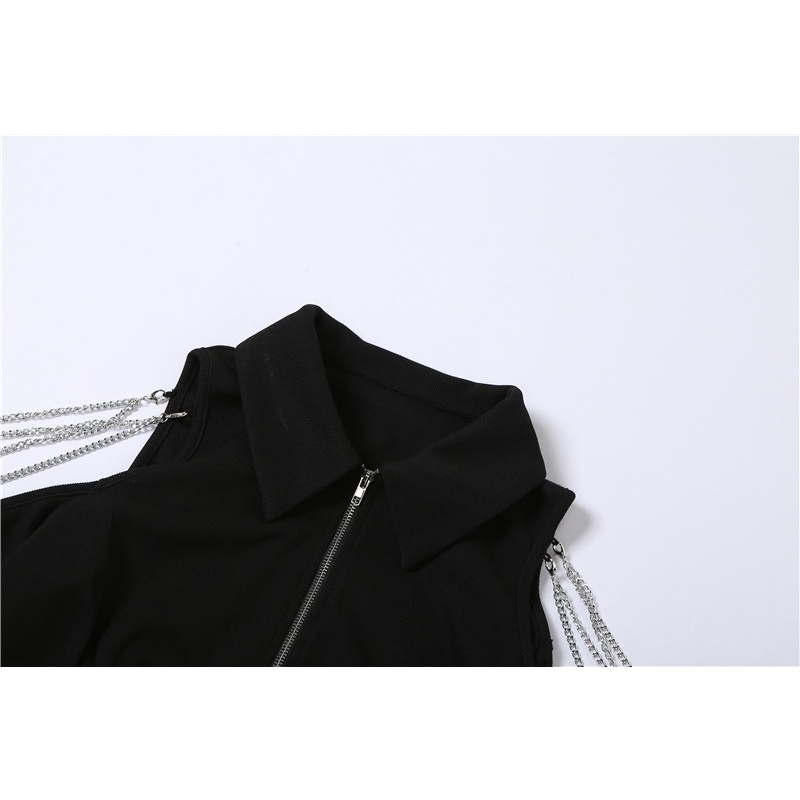 Áo Sơ Mi Cổ Bẻ DàI Tay Có KhóA KéO ThờI Trang Cho Nữ