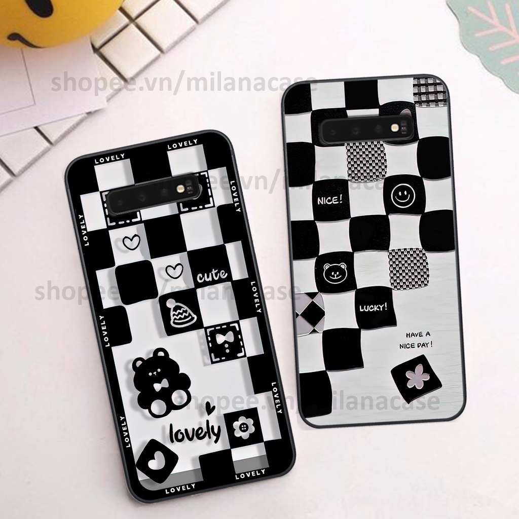 Ốp Samsung S10 / S10 5G / S10 Plus / S10+ in hình caro trái tim siêu đẹp, siêu nét đầy phong cách cá tính