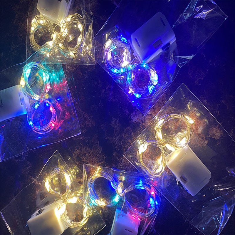 Đèn led dùng pin,dây đèn Led,đèn led trang trí,1M 2M 3M đèn đom đóm có sẵn pin dài  Giáng Sinh