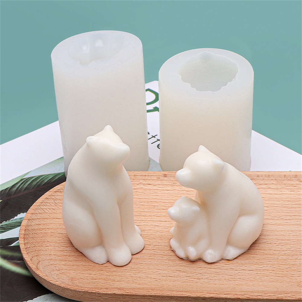 Khuôn Làm Nến Xà Phòng Handmade Silicone Hình Gấu Phong Cách Bắc Âu
