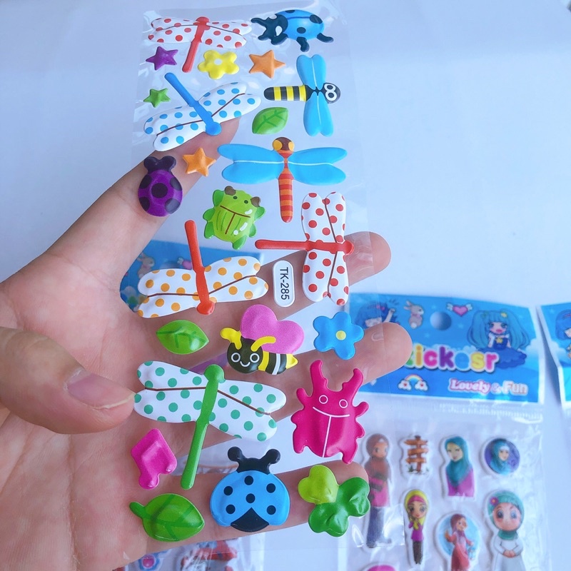 1 tờ dán stiker nổi hình hoạt hình tờ bé siêu dày