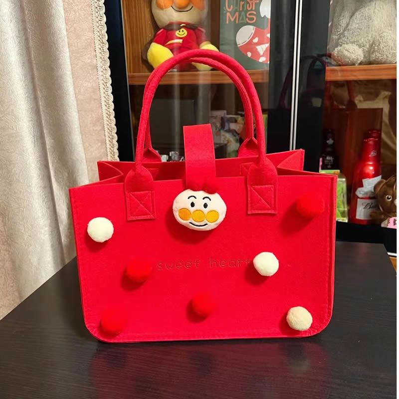 Túi Tote Vải Nỉ Sức Chứa Lớn Cảm Giác Hoạt Hình Cao Cấp Dùng Làm Quà Tặng Sinh Nhật Cho Nữ