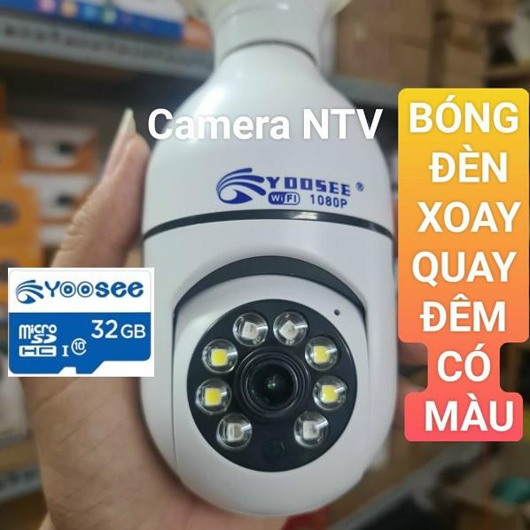 Camera Yoosee IP Wifi Yoosee 8 Led Xài Đuôi Bóng Đèn dòng 220V Xoay 360 Độ 2.0Mps - 1080P