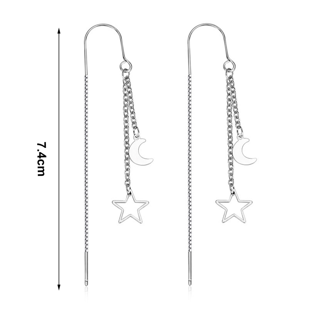 Fairystore| 1 Đôi Bông Tai Dáng Dài Bằng Đồng Không Gây Kích Ứng Thời Trang Cho Nữ