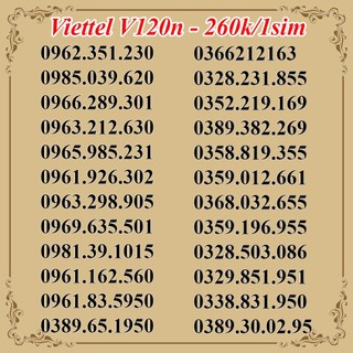 Sim Viettel V120N đồng giá 260k
