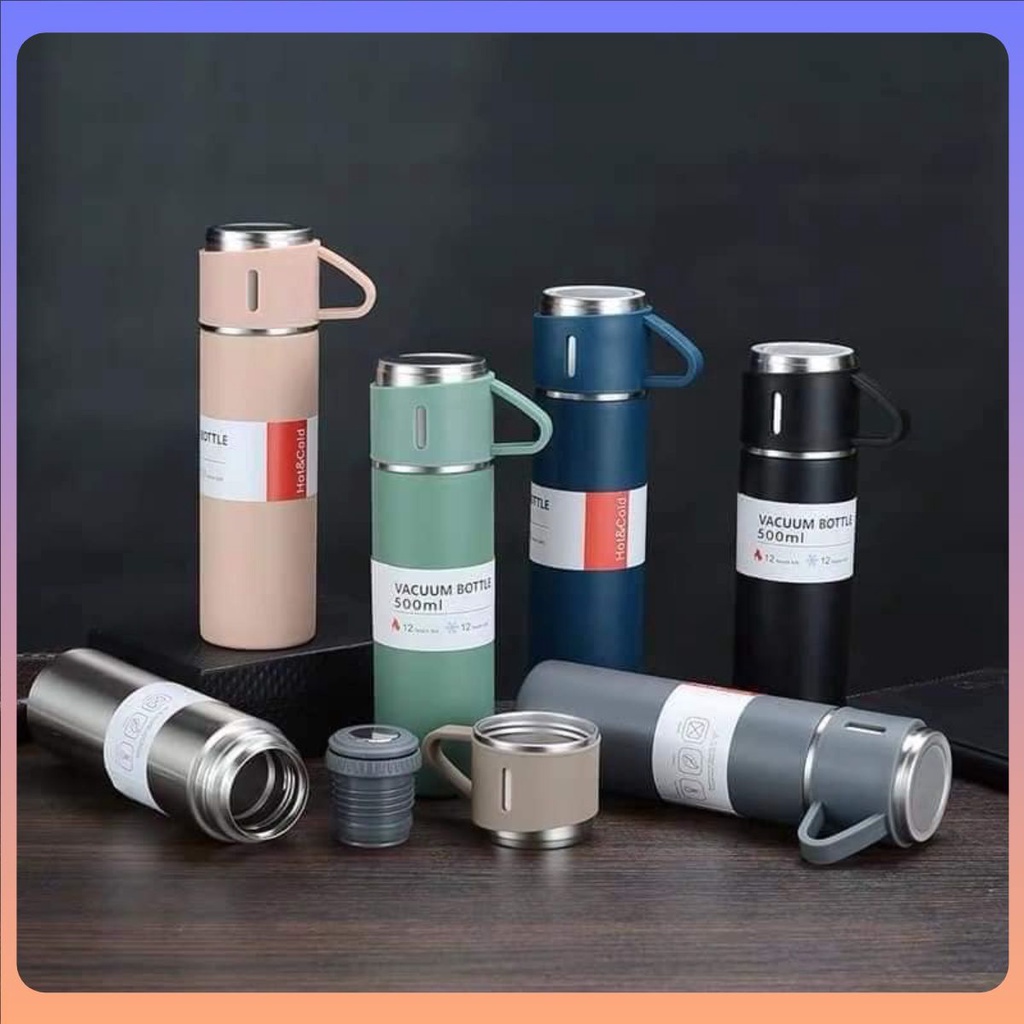 Bình giữ nhiệt cao cấp kèm 2 cốc inox