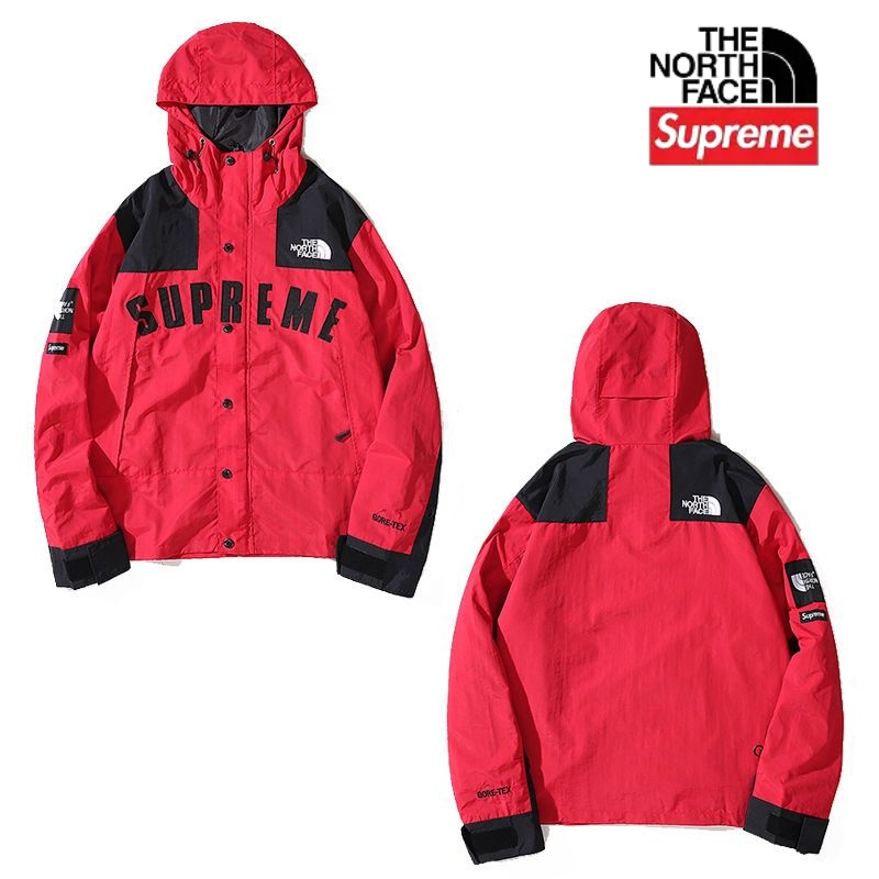 Áo Khoác Gió The North Face X Supreme Có Mũ Trùm Dáng Rộng Chống Thấm Nước Cá Tính Cho Nam Và Nữ