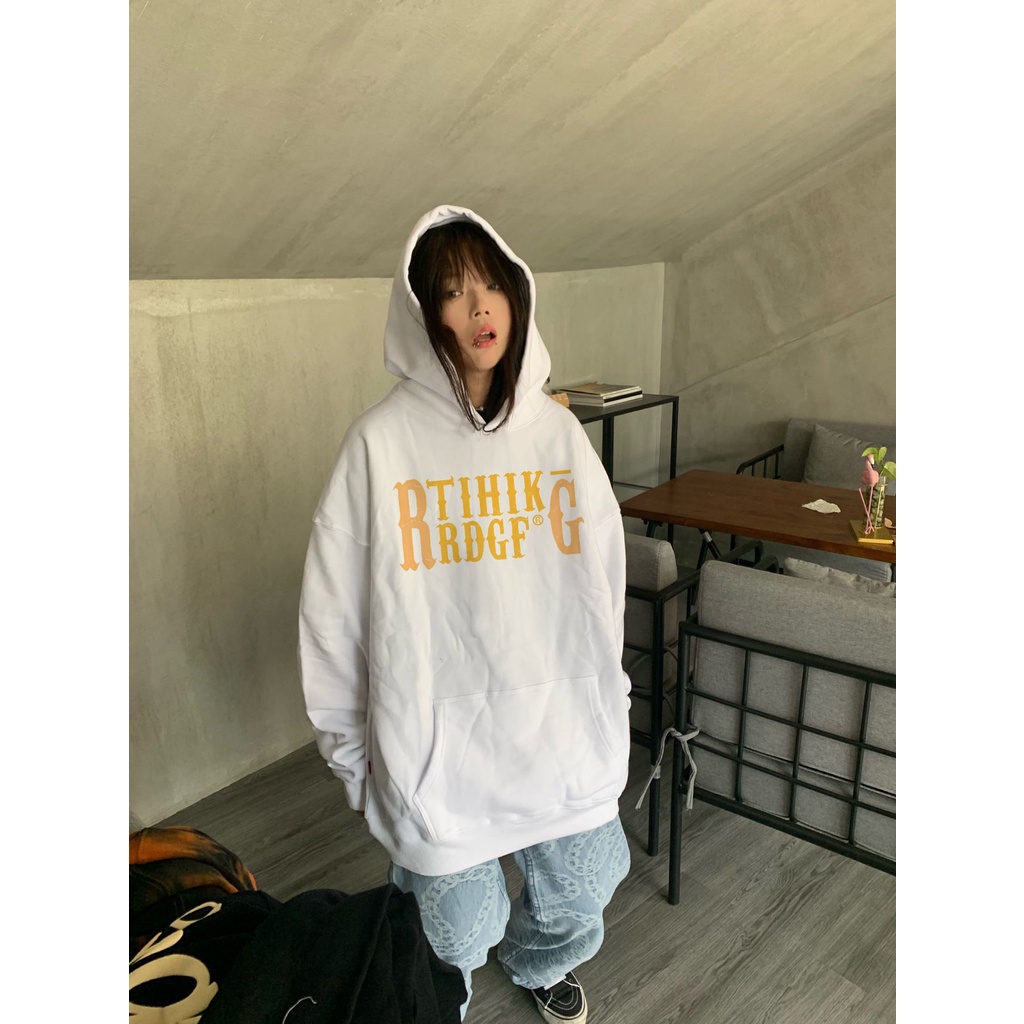 SELVZE Áo hoodie cotton Tay Dài Dáng Rộng In Họa Tiết vintage Mỹ Thời Trang Cho Nữ