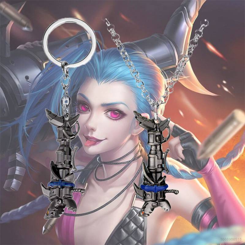 Vòng cổ / Móc Khóa Hình Vũ Khí Arcane JInx Trong Liên Minh Huyền Thoại