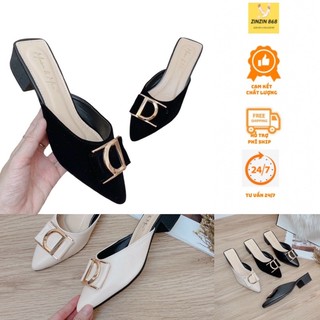 xả kho 3 ngày :Giày sục da, giày sục nhung khóa D gót vuông 3cm( lùi 2 sz khi đặt)