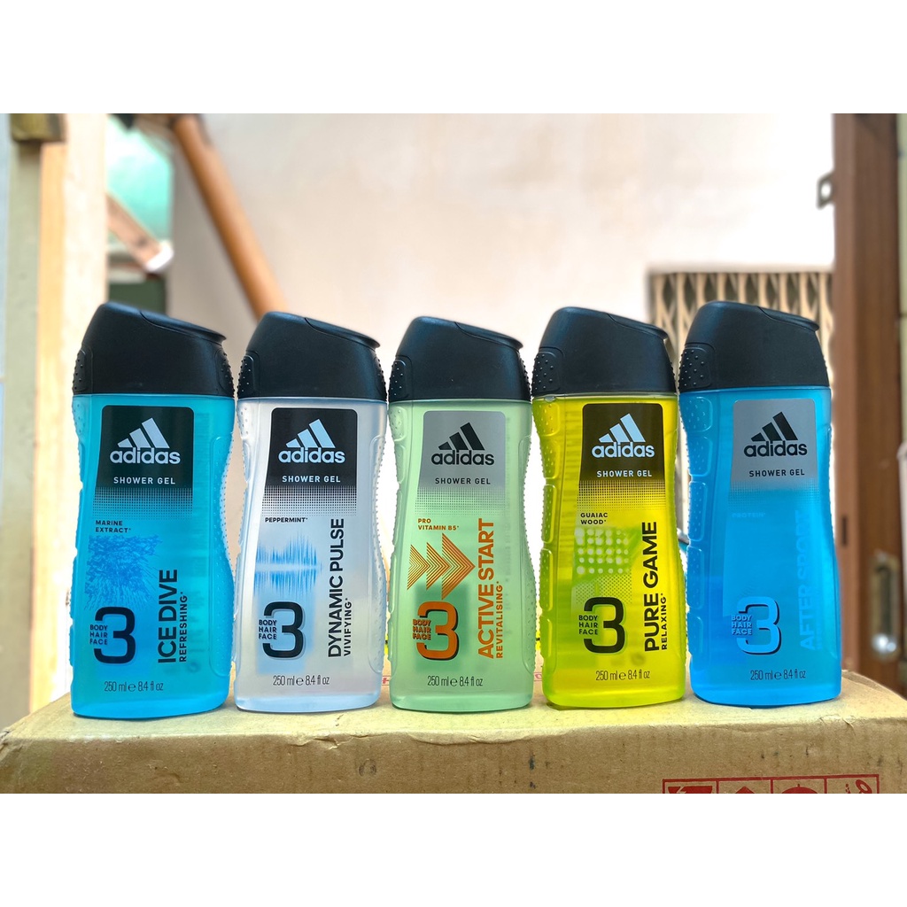 sữa tắm toàn thân cho nam ADIDAS 3in1 sạch da kháng khuẩn Chính Hãng