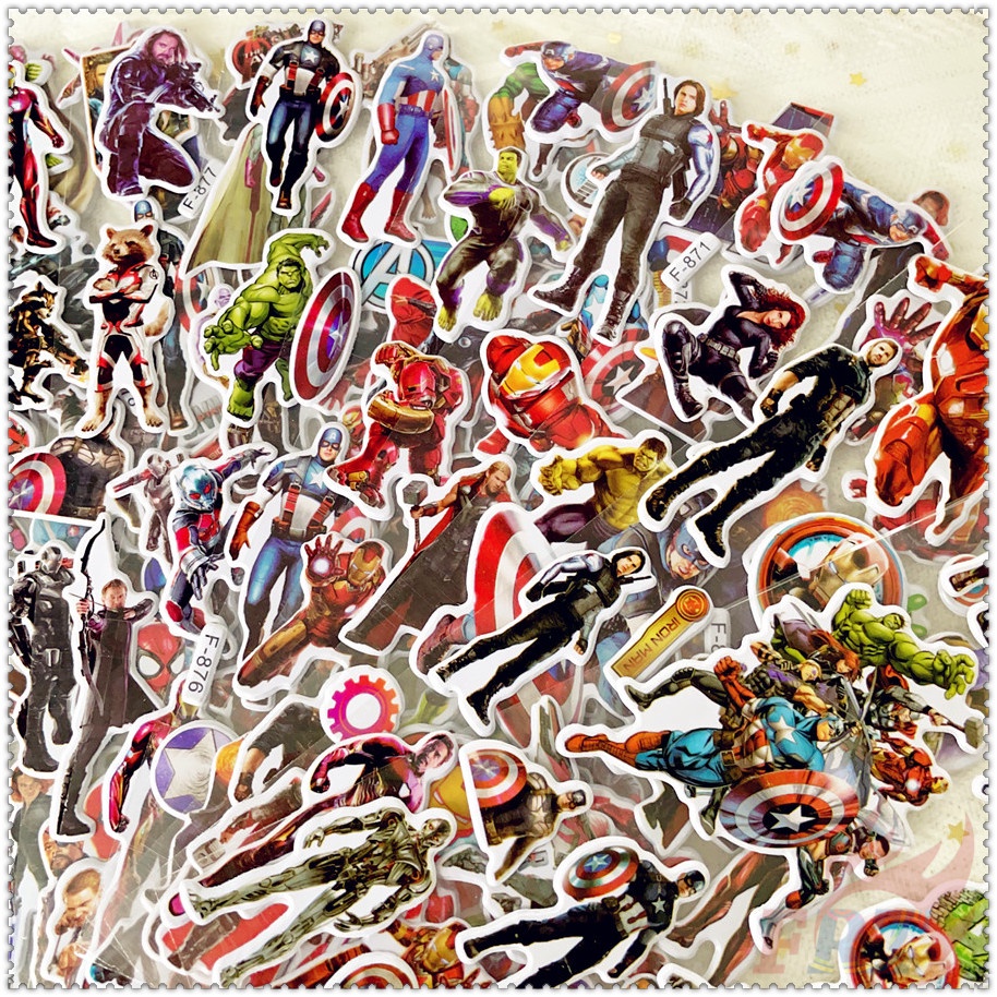 ▶ Bộ 5 Tấm Sticker Dán Hình Siêu Anh Hùng Marvel Q-1 ◀ Miếng Dán PVC 3D Chống Thấm Nước Chất Lượng