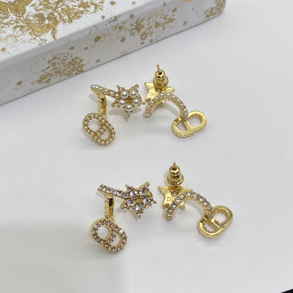 Đôi Bông Tai Mạ Bạc 925 Hình Ngôi Sao Đính Đá Thời Trang