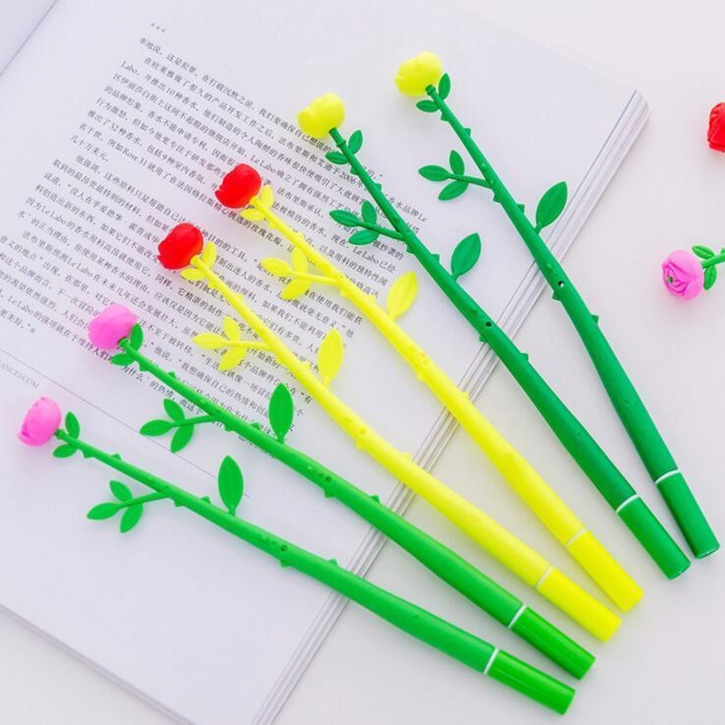 1 Cây Bút Gel Silicone Hình Hoa Hồng