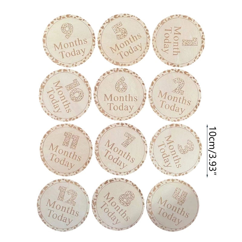 Set 12 Tấm Thẻ Ảnh Đánh Dấu Cột Mốc Phát Triển Theo Tháng Làm Phụ Kiện Chụp Ảnh