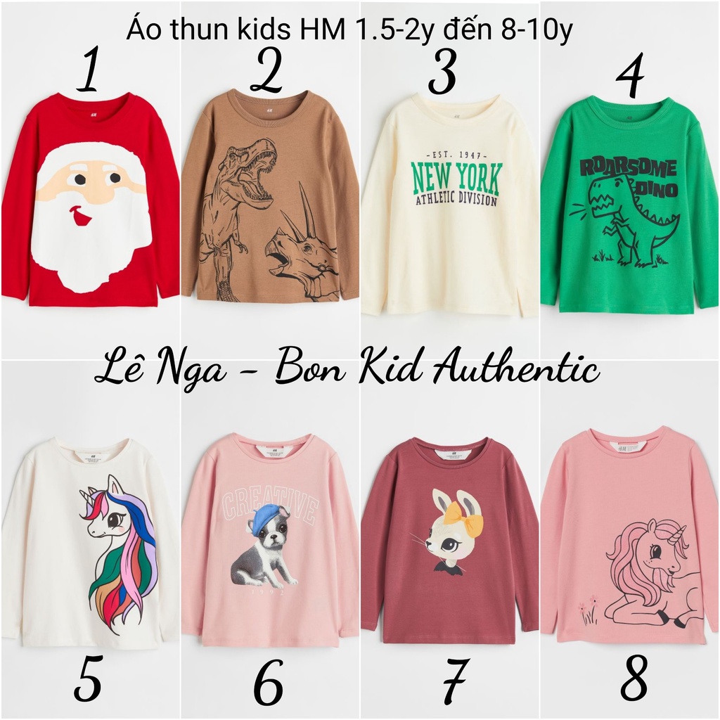 Áo thun kids HM Japan/US/UK chính hãng sz từ 1.5-2y đến 4-6y
