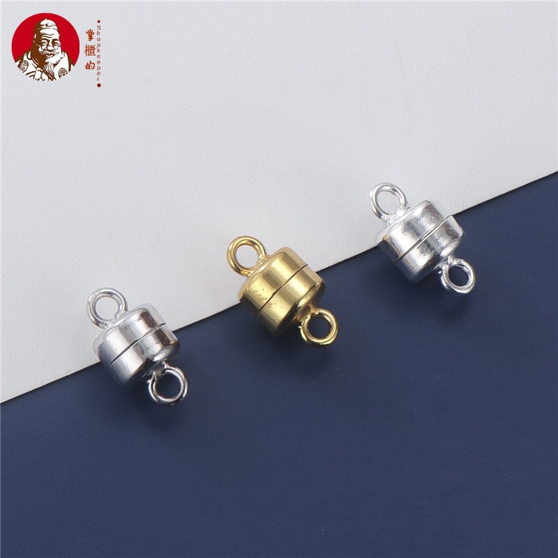 Khóa Cài Nam Châm Bằng Bạc 925 Mạ Vàng / Bạc Làm Vòng Tay / Dây Chuyền Thủ Công DIY