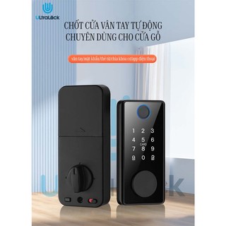  Ultralock DS01 Chốt khóa vân tay tự động thay thế khóa cóc truyền thống dễ dàng 