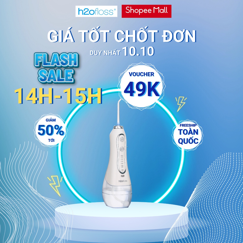 [Mã FMCGMALL -8% đơn 250K] Máy tăm nước h2ofloss HF- 6 đầy đủ phụ kiện (túi cầm tay, hộp đựng vòi phun, vòi phun)