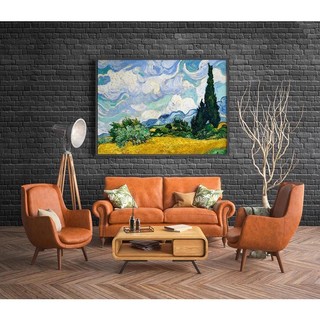 Tranh treo tường canvas  trang trí hình tranh trừu tượng của Van Gogh đã có khung