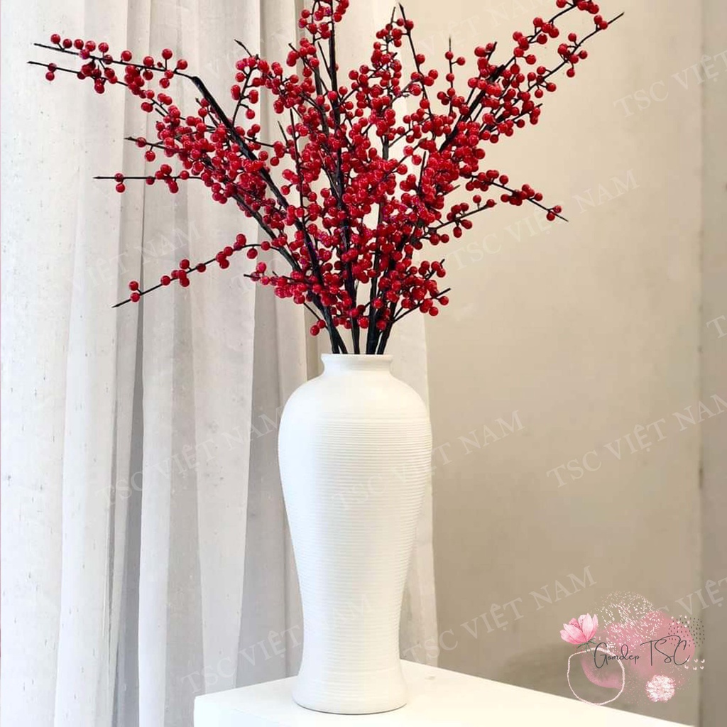 Lọ hoa cao 38 cm - Bình hoa gốm sứ Bát Tràng cao cấp - Decor trang trí nhà đẹp đón Tết