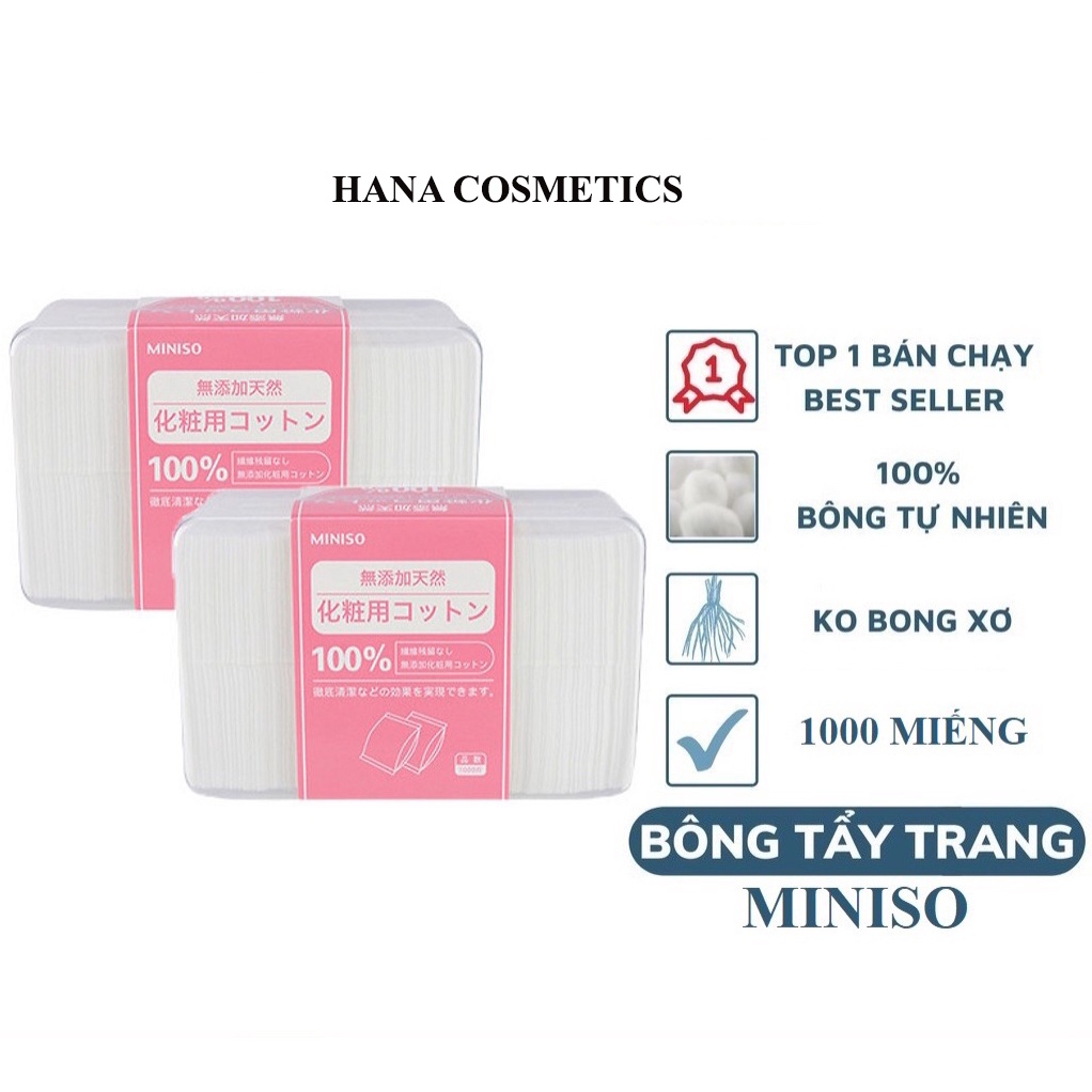 Bông tẩy trang Miniso 1000 miếng