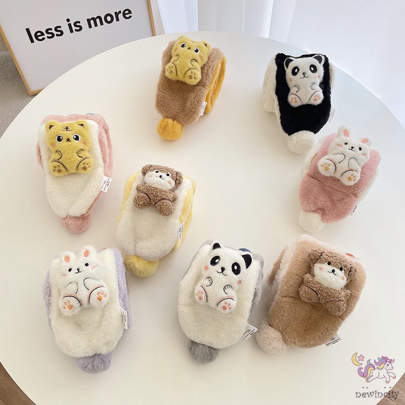 Khăn Choàng Lông Xù Kiểu Hoạt Hình Ấm Áp Xinh Xắn Cho Bé Trai Gái