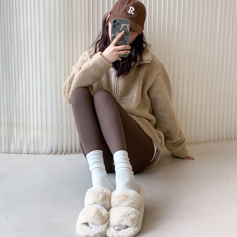 Quần Legging Tập Yoga Bằng Nhung Dày Dặn Thời Trang Xuân Thu Cho Nữ