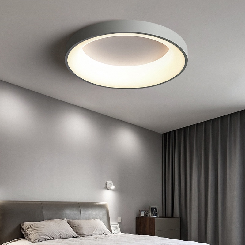 Đèn trần bóng LED thông minh hình tròn phong cách Bắc Âu hiện đại cho phòng ngủ